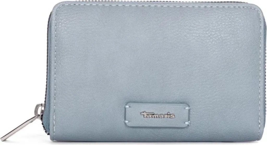 Portefeuille Tamaris bleu zippé anti-perte pour cartes et monnaie