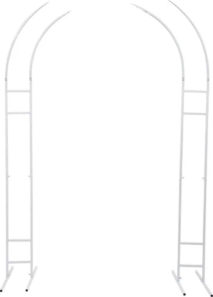 Structure métallique robuste double arche blanche d'arrière-plan