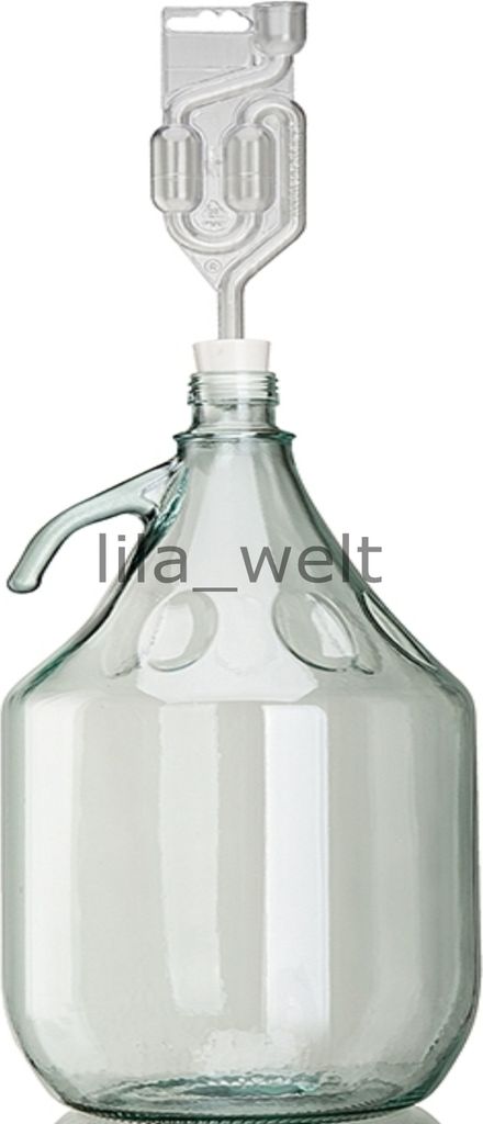 SET 4tlg. 5L Gärballon Flasche + Stopfen + Produktbild 
