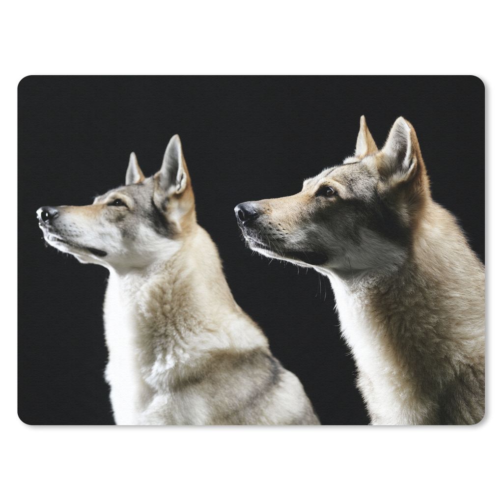 MuchoWow Mauspad Mousepad Seitenprofil von zwei Wölfen 40x30 cm - Mousepads - Maus Mat - Pad - Mausunterlage - Anti Rutsch