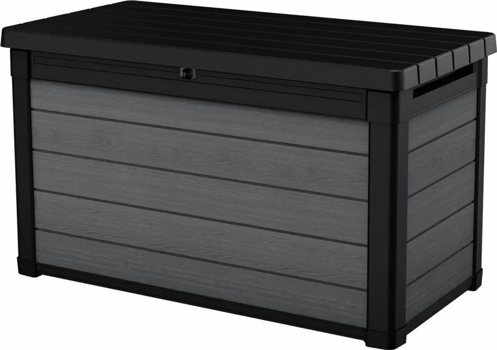 Coffre de jardin extérieur Keter Cortina 380L gris en résine robuste