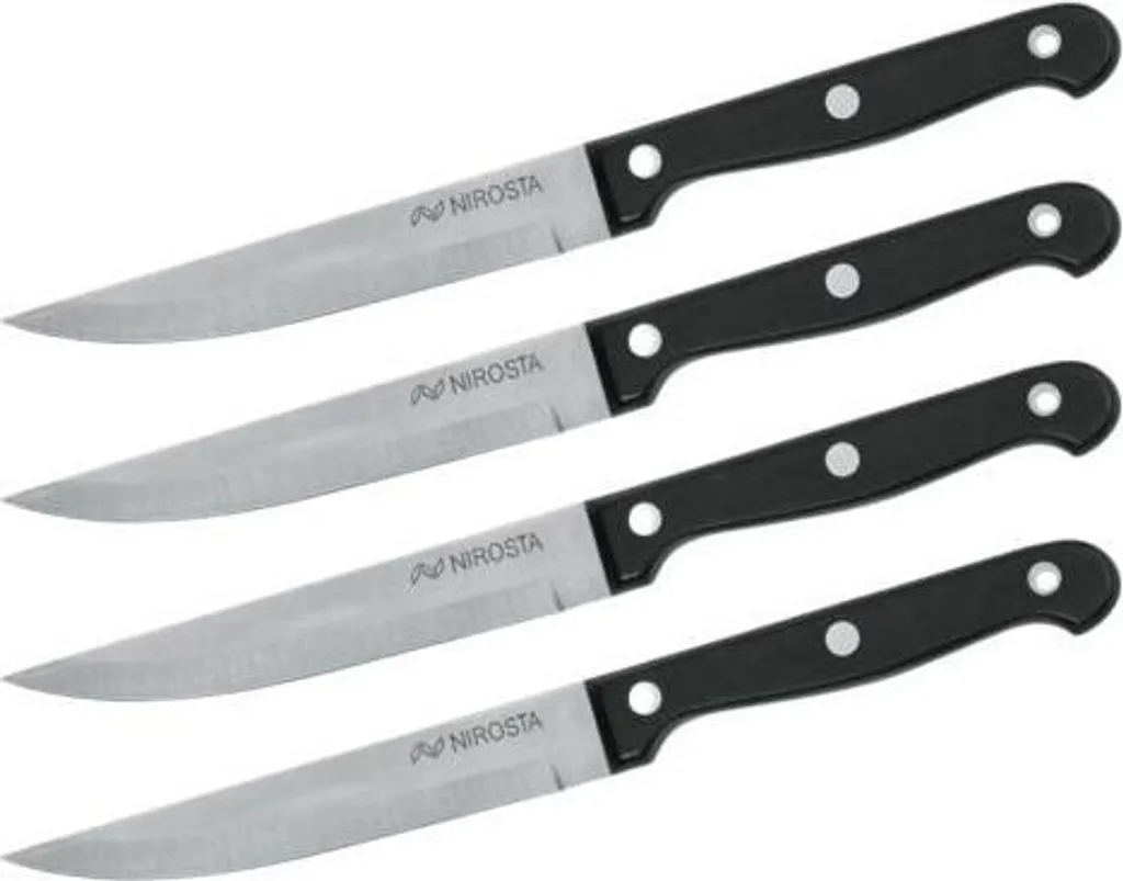 Set di coltelli da bistecca, acciaio inossidabile, 4 pezzi, 21 cm, lama in acciaio inossidabile, manico in POM - 1