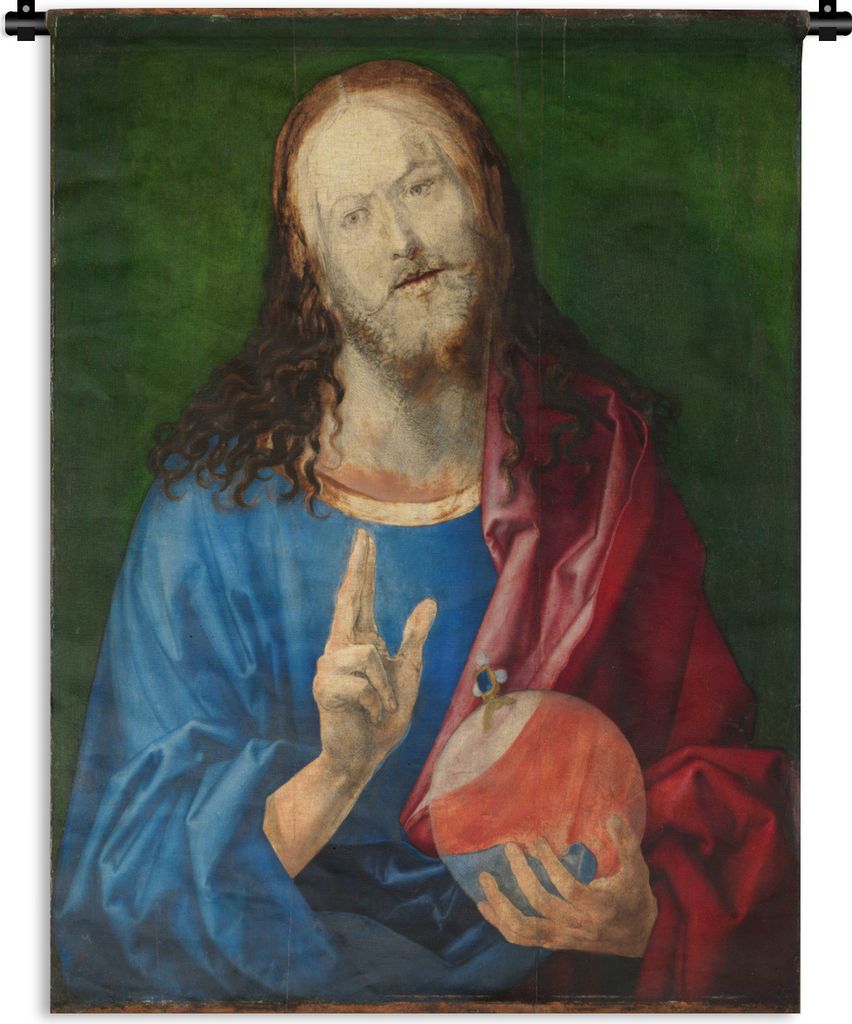 MuchoWow Wandteppich Wandbehang Salvator Mundi - Gemälde von Albrecht Dürer 60x80 cm Tapisserie Dekoration Wandtuch - Decke - Wandtücher - Wohne
