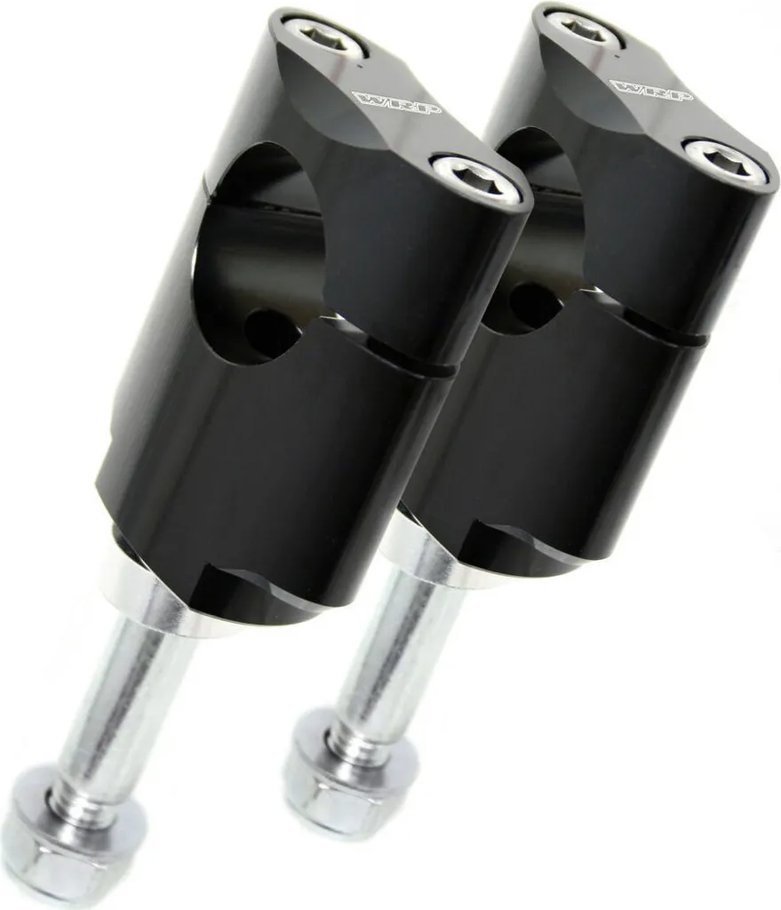 WRP Pro Clamps Pontets de Guidon 7075 Noir +10mm pour Moto Cross