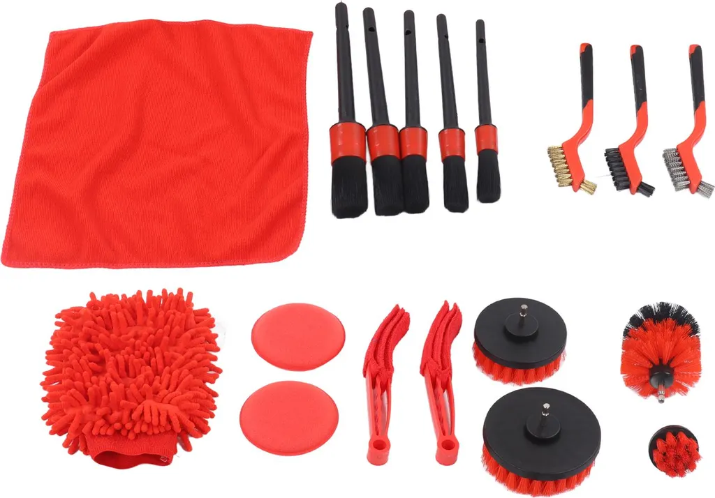 Set d'accessoires de lavage auto pour jantes et intérieur de voiture