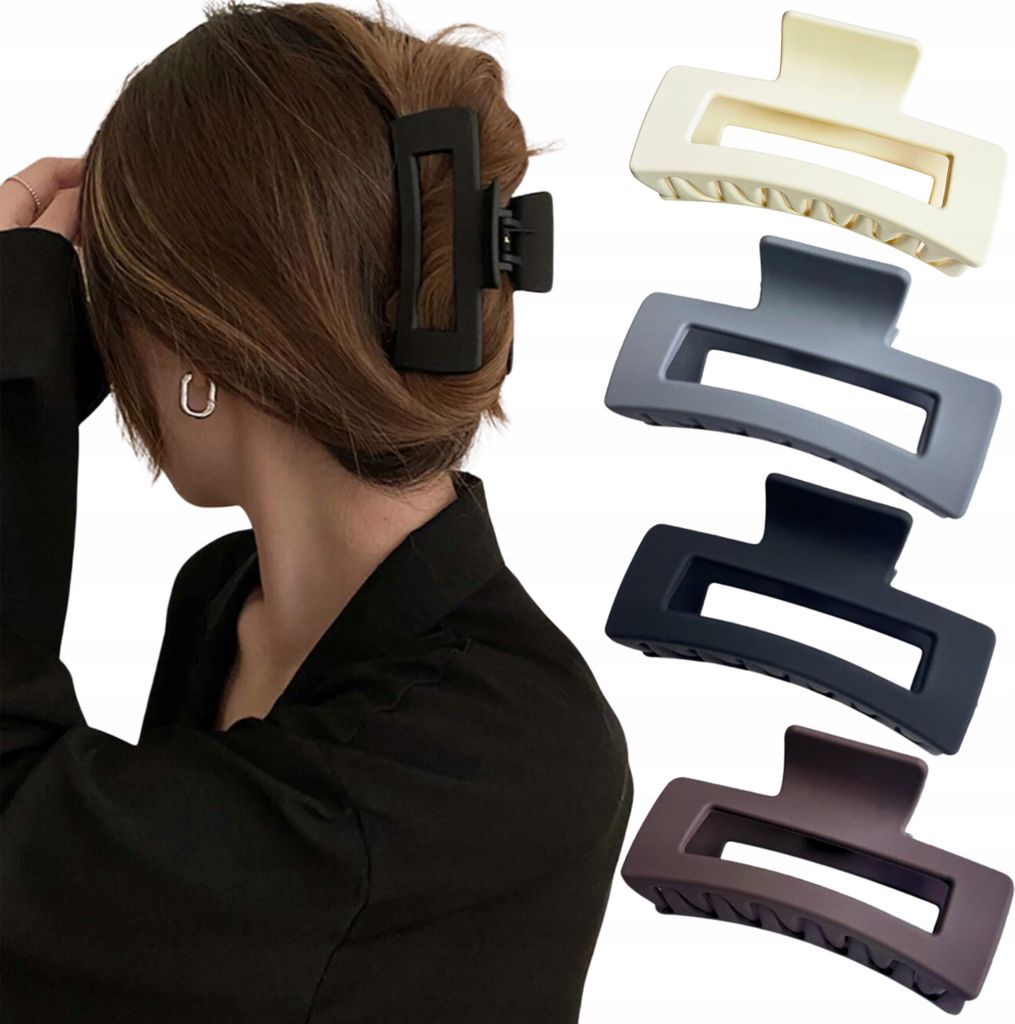 Set mit 4 dekorativen Haarspangen – Haarklammern in Schwarz & Grau – starker Halt für Dutts, Hochsteckfrisuren & den Alltag