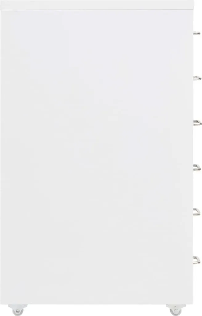 Caisson de bureau mobile en métal blanc avec tiroirs de rangement - 2