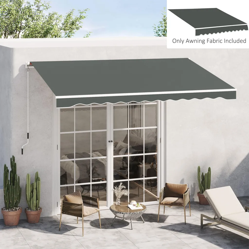 Lambrequin de Rechange pour Store banne gris - 280g/m2 - Polyester UV - 3