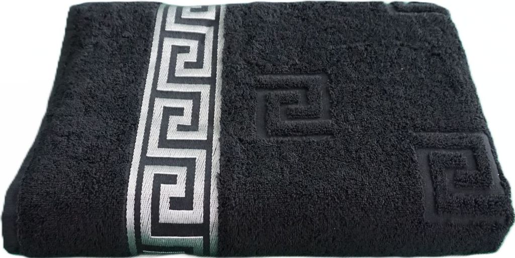 Medusa Badetuch 100x150 cm - Schwarz / Silber  - Jacquard Produktbild 
