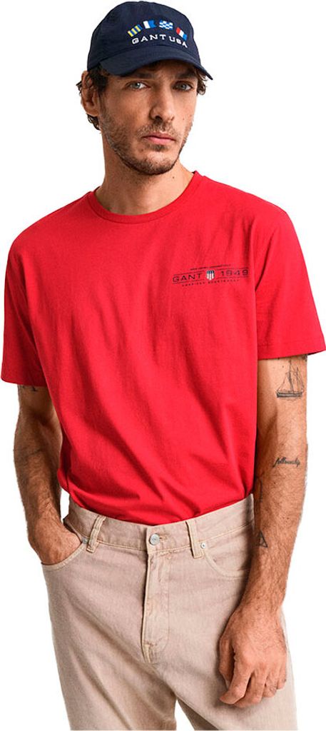 Gant Graphic Kurzarm-t-shirt Rot M Mann Rot M