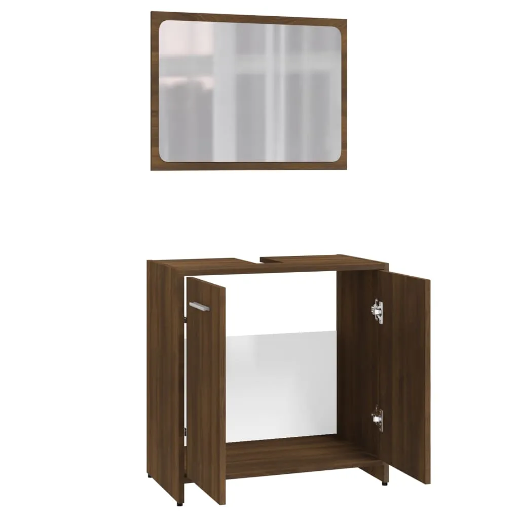 Set Bagno vidaXL Rovere Marrone: Praticità e Stile per la tua Casa - 7