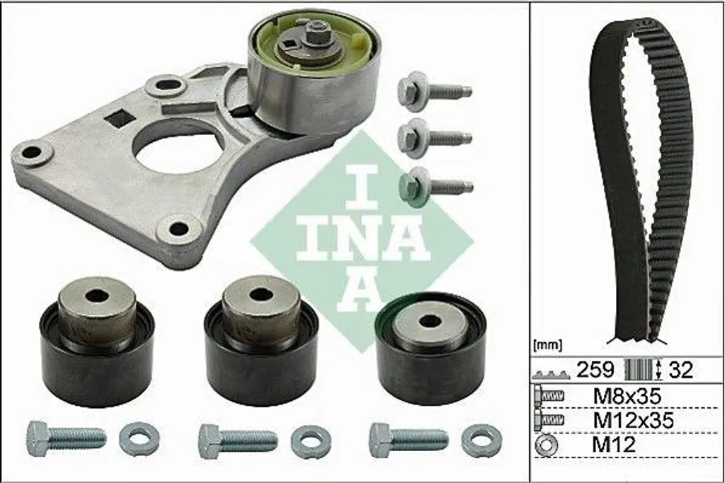 Kit courroie dentée INA 530 0259 10 pour Peugeot 407 et Citroën C5
