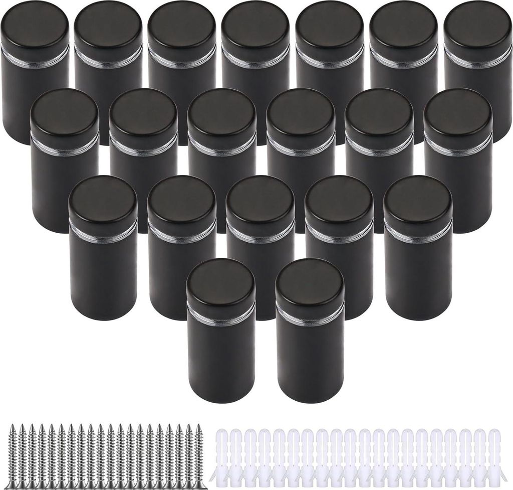 20 Stück Abstandshalter Edelstahl 12x25mm, Abstandsschrauben Wandhalterung Schilderhalter, Wandabstandshalter Nägel Verstellbare, Abstandhalter W...