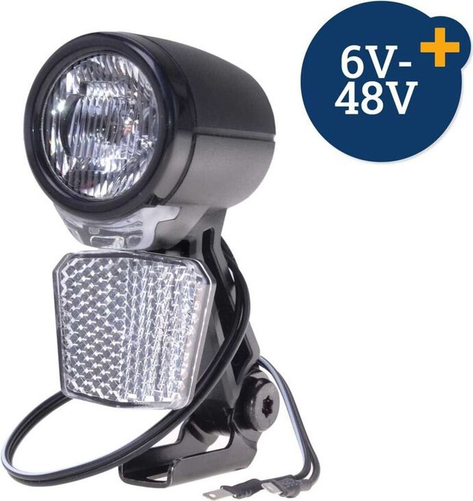 E-Bike LED-Frontlicht 30 LUX 6V - 48V IPX3 Fahrrad Lampe Beleuchtung LED Licht