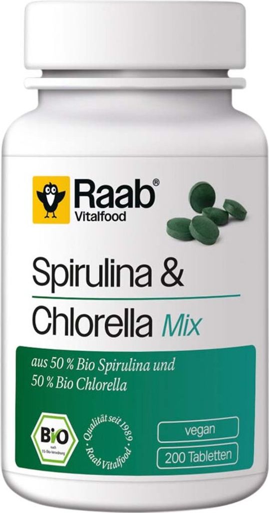 Raab Vitalfood Spirulina+Chlorella Tabletten 200 St