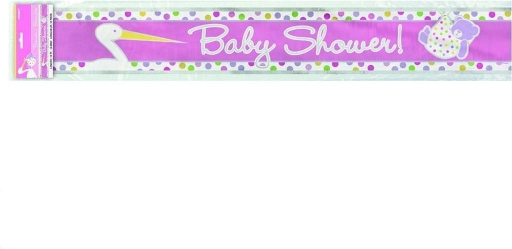Unique Party - Storch - Fahne "Girl", Baby Shower - Folie SG24554 (Einheitsgröße) (Pink/Weiß)
