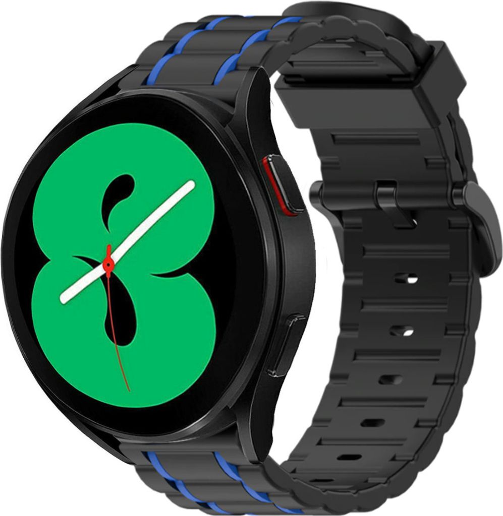 Strap-it Samsung Galaxy Watch 4 40mm Sportschnallenarmband (Schwarz/Blau)