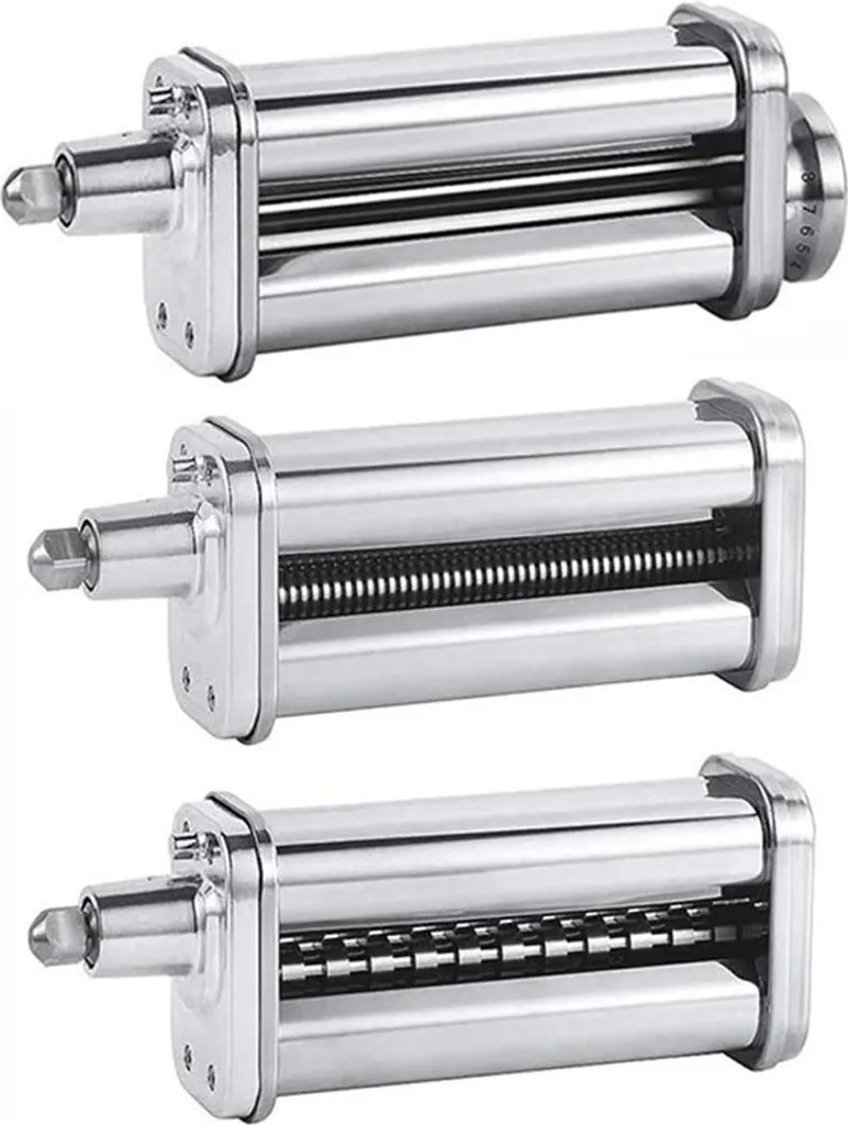 Rouleau à Pâtes 3-en-1 en Acier Inox Compatible avec Robot KitchenAid