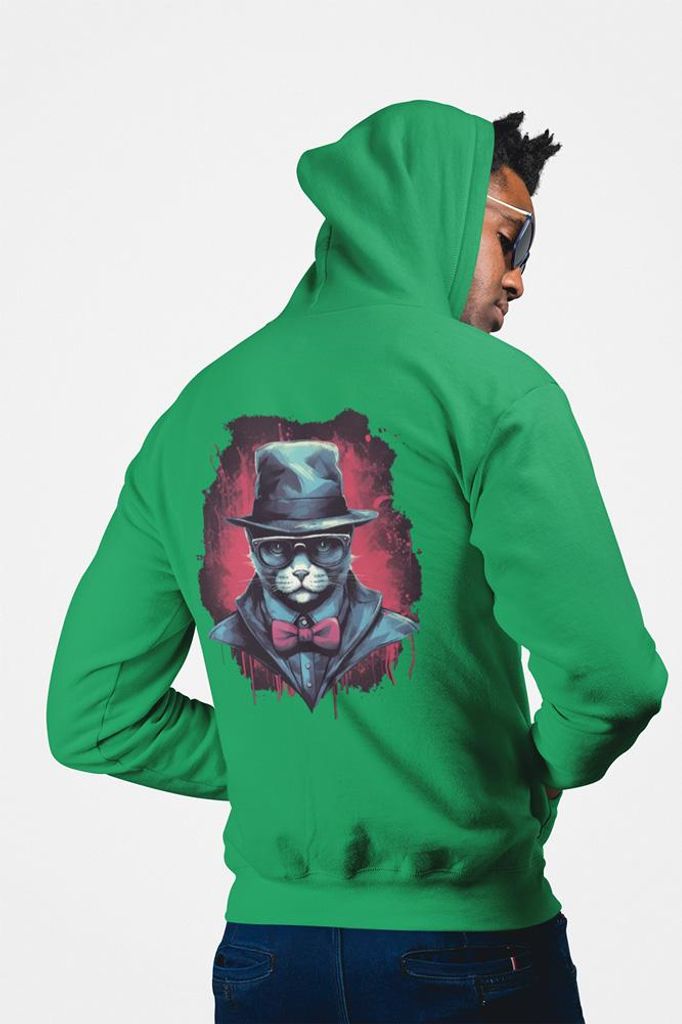 D&B Uni Hoodie ZIPCAT00002 Cat Grün-Größe 3XL