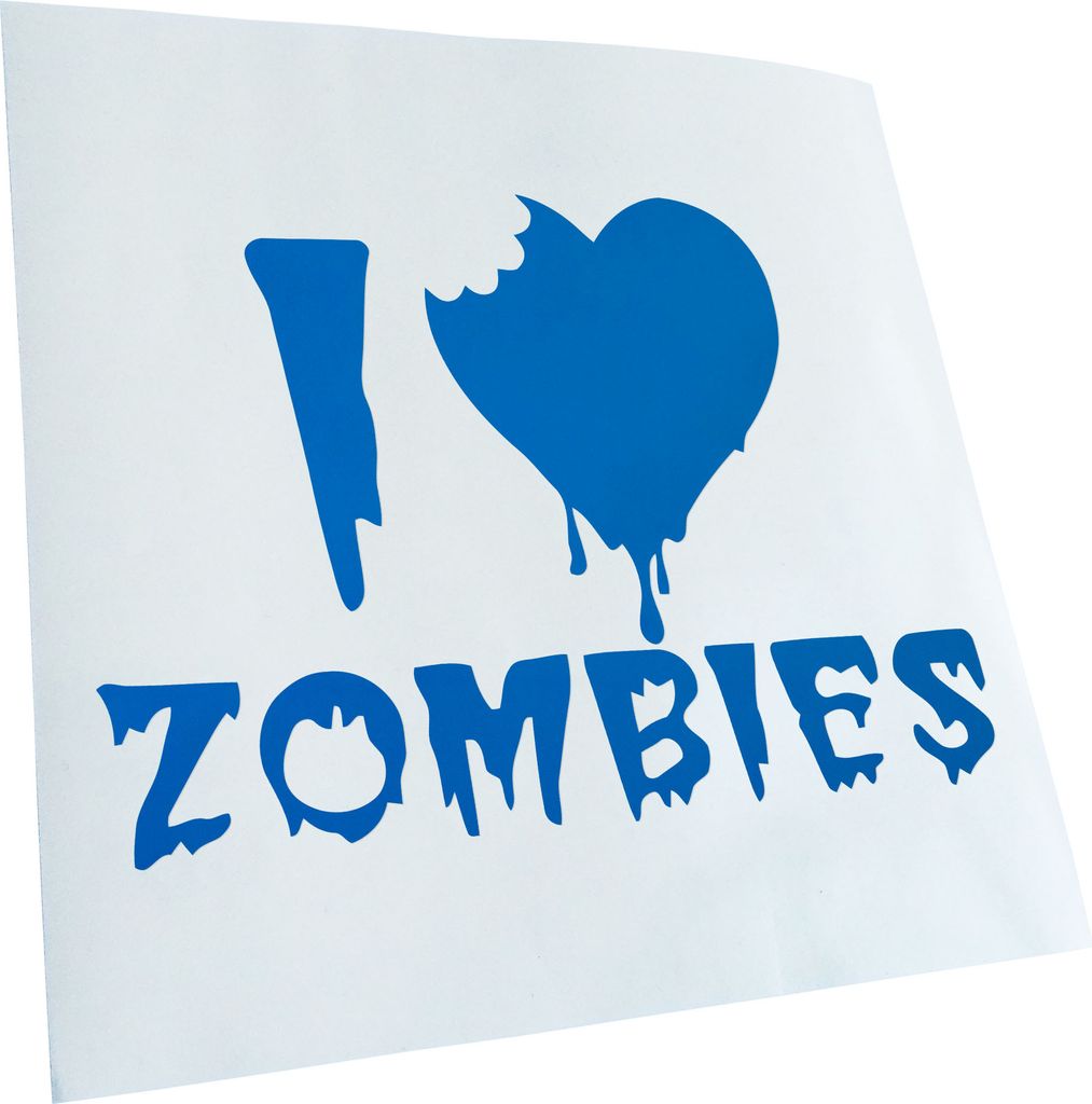Kiwistar - Autoaufkleber - I Love Zombies Heckscheibe - Aufkleber für Auto Kfz Fahrrad, LKW, Truck Mofa