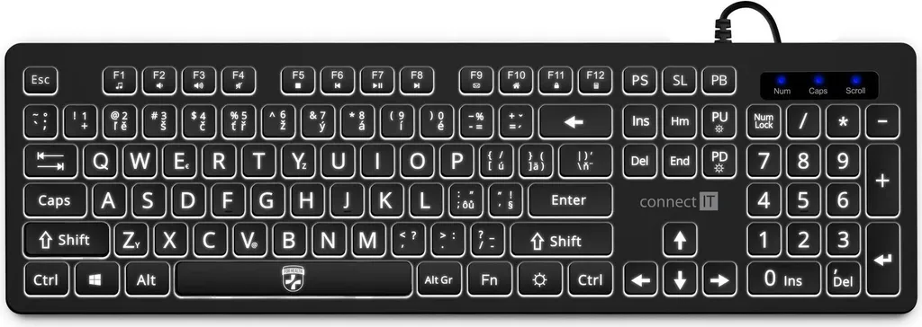 Clavier CONNECT IT LargeFont CZ/SK avec grandes touches lisibles