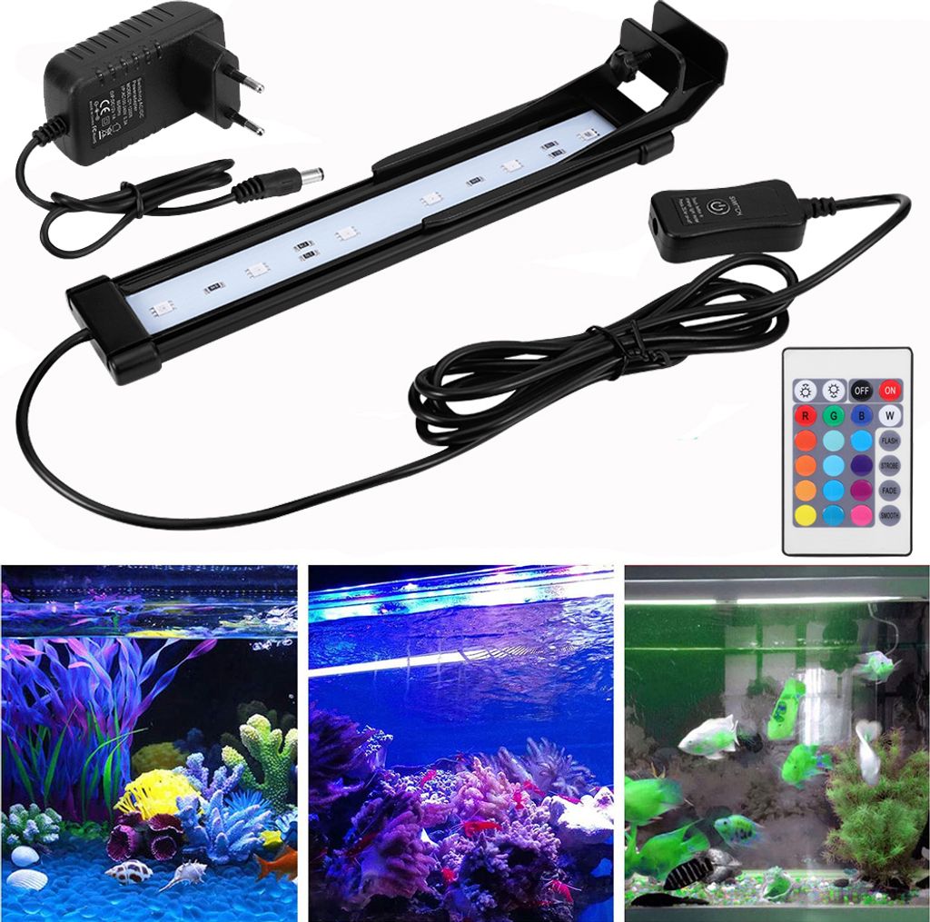 22cm LED Aquarium Lampe Dimmbar RGB Tank Leuchte Produktbild 