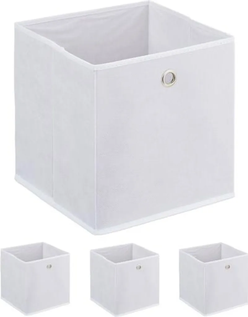 Caisses de rangement plastiques blanches lot de 4 haute qualité