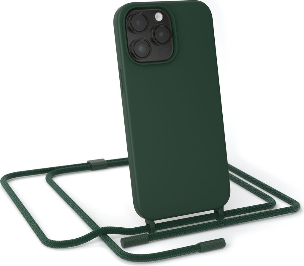 EAZY CASE Handykette Silikon Premium kompatibel mit Apple iPhone 14 Pro Max Handyhülle mit Umhängeband, Handykordel mit Schutzhülle, Silikonhül...