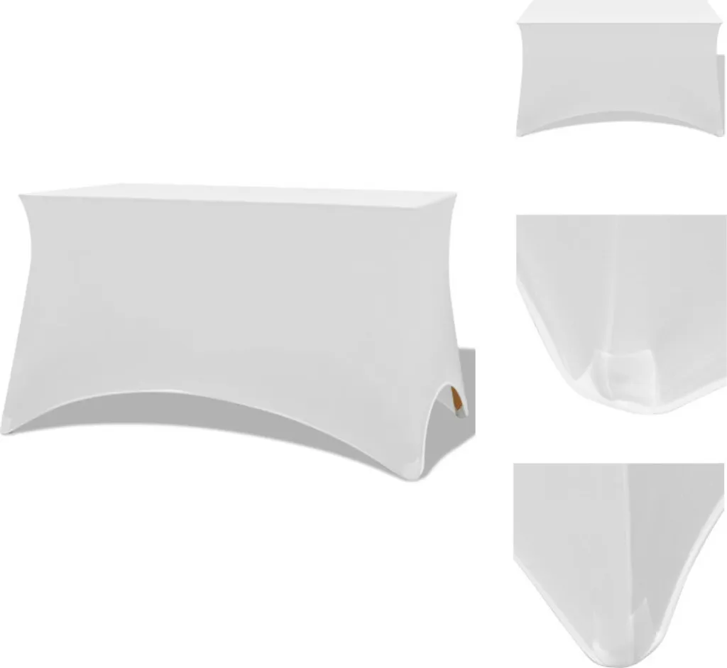 vidaXL Fodere Tavolo Elastiche 2pz Bianco 183x76x74 cm - Prezzo Top