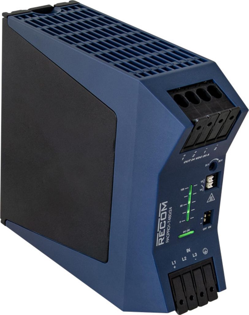 Recom AC-DC-Industrienetzteil Hutschiene 480W 24V 20A