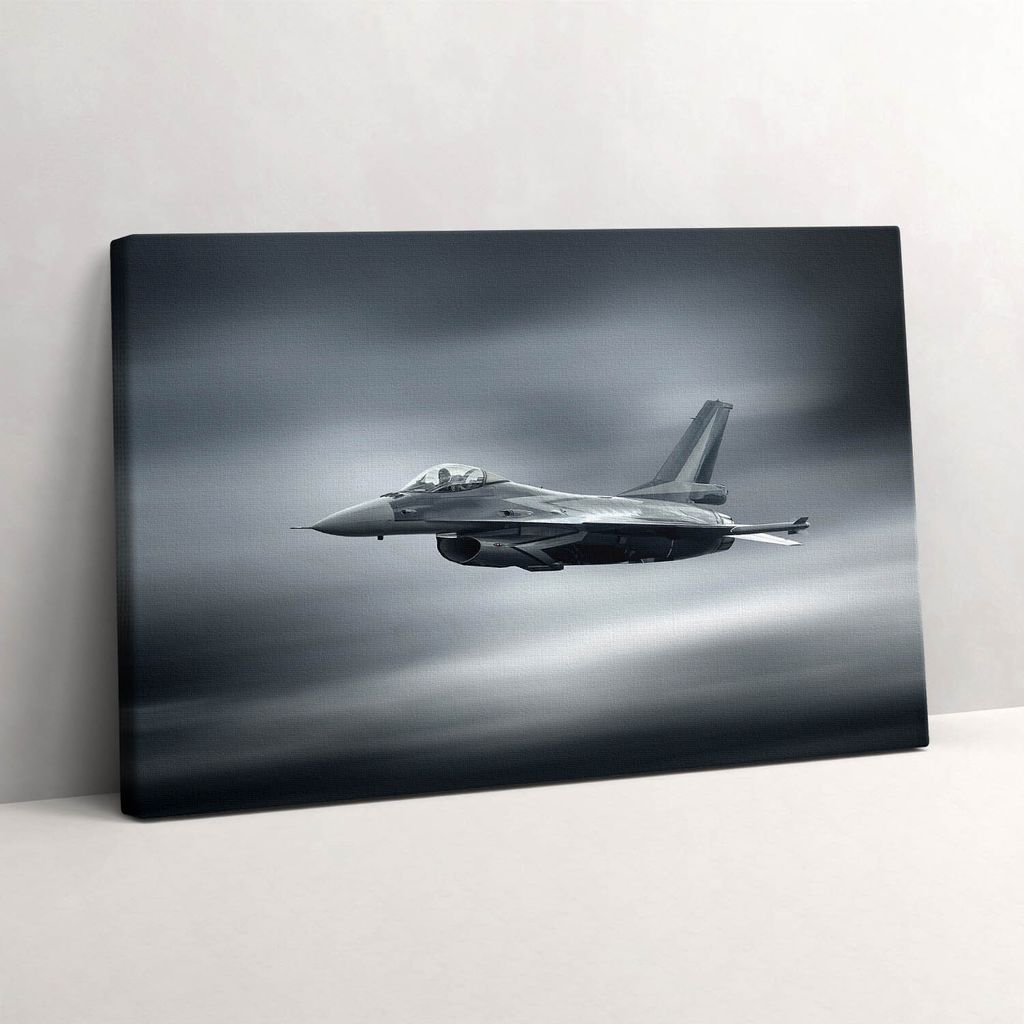 Militärflugzeug im Flug – Leinwandbild Wandbild – 30x20 cm – Leinwandbilder – Wandbilder – Schlafzimmer – Flur