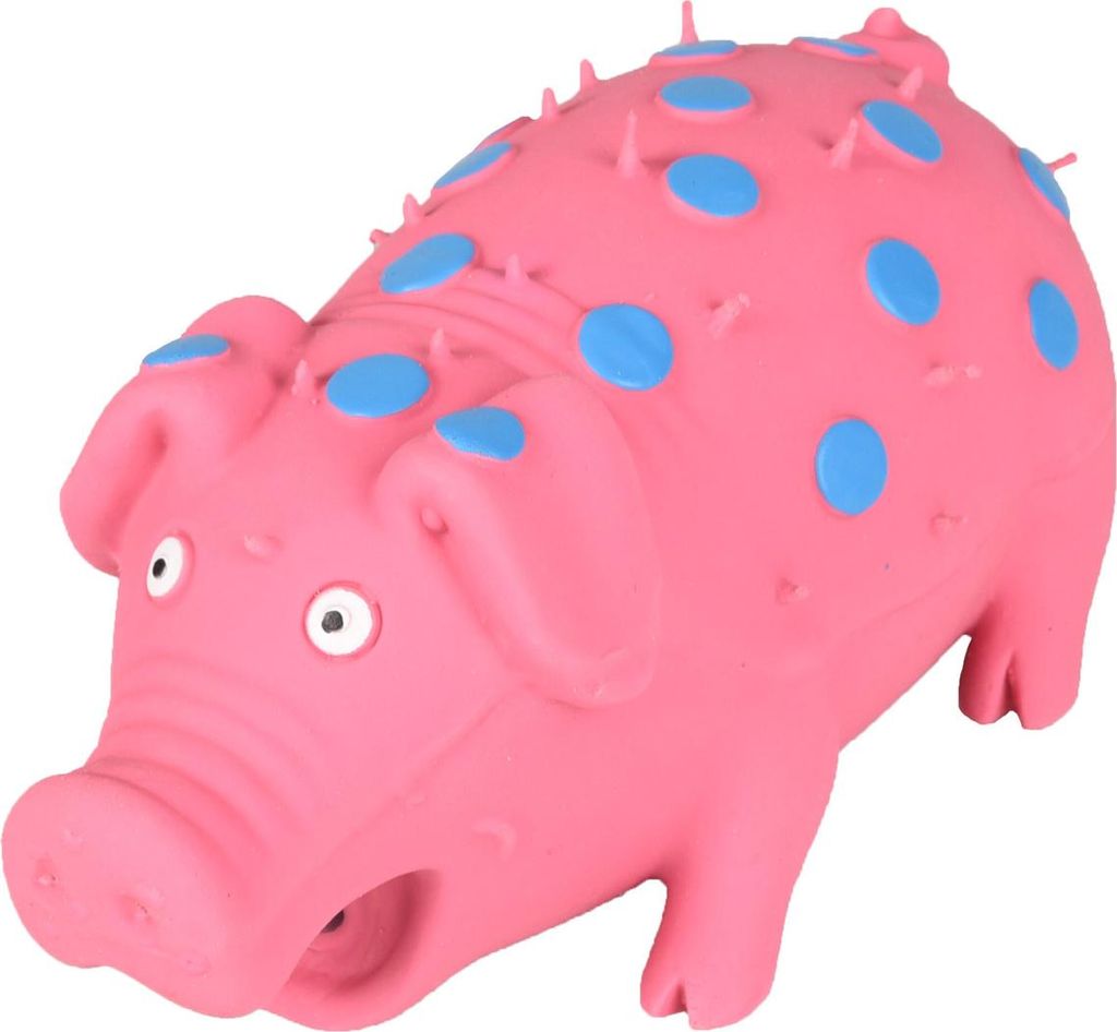 Flamingo Hundespielzeug Latex Schwein mit Punkten rosa