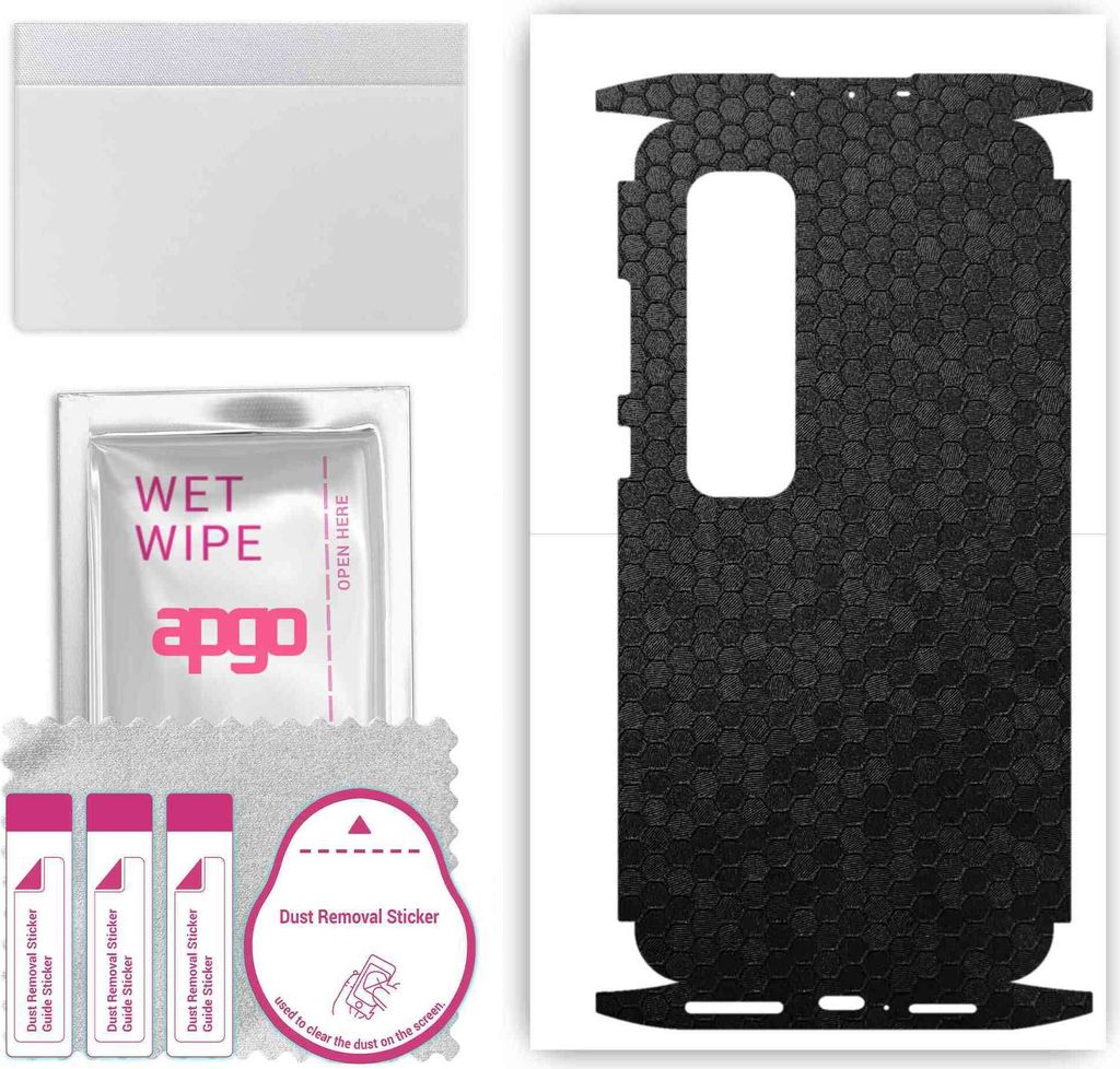 apgo Rückseite + Seiten Schutzfolie, Skin, kompatibel mit Xiaomi Mi 10 Ultra, Hinten Displayschutzfolie aus Vinylfolie, kratzfest, einfache Montag...