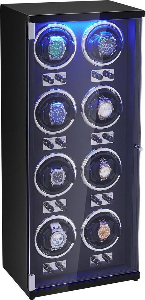 Watch Winder for 8 Automatic Watches with 8 Quiet Japanese Mabuchi Motors