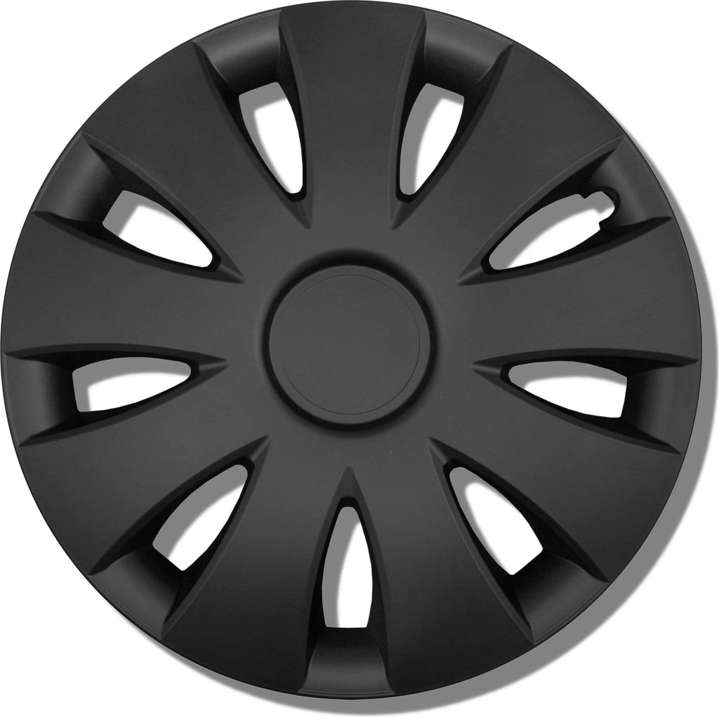 Radkappen 14 Zoll schwarz - Radzierblenden 4er-Set von 13-17 Zoll - Aura Radblenden für die meisten Automarken und Stahlfelgen - Zierkappen