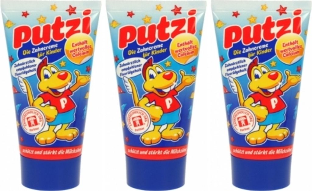 3 x Zahncreme Putzi für Kinder 50ml Calcium Produktbild 