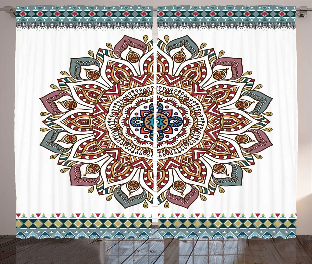 Rideau pour Salon Grande Largeur 280x225 cm Mandala Déco Orientale