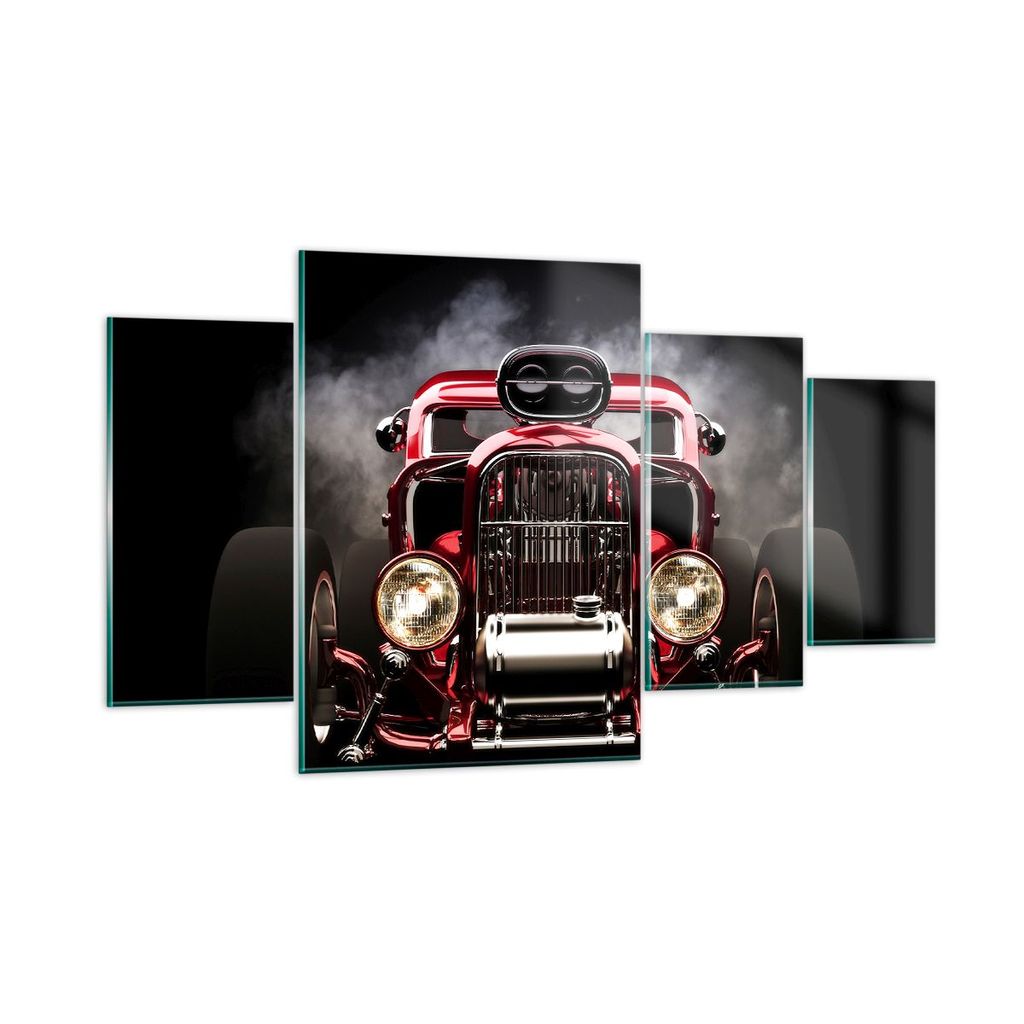 Bilder auf glas - Auto klassisch retro sport - 160x90cm - Glasbilder - Wandbilder - Kunstdruck - zum Aufhängen bereit - Wanddekoration aus Glas - ...
