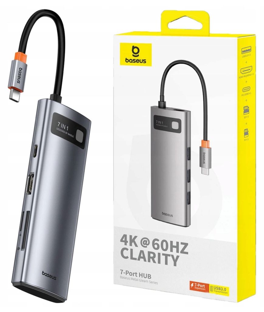 Baseus STARJOY 7 İN 1 MULTİFONKSİYONEL HUB ADAPTÖR-UZAY Produktbild 