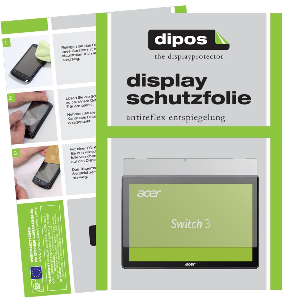 2x Schutzfolie für Acer Switch 3 SW312-31-P7SF matt Displayschutzfolie Display