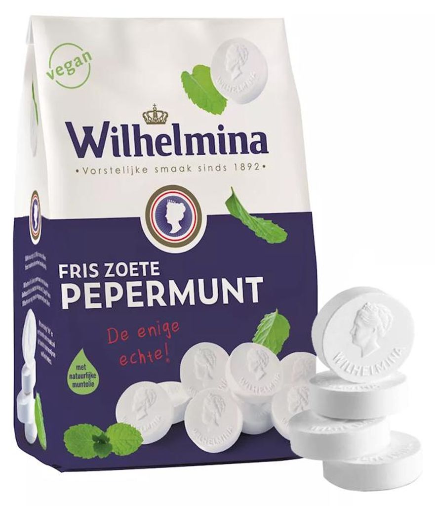 Wilhelmina Pepermunt 1000g – Frische Pfefferminzbonbons, Produktbild 