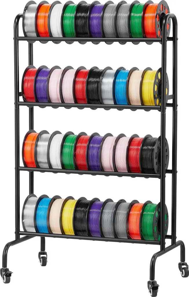 Support pour Bobines de Filaments Étagère Métallique à Roulettes