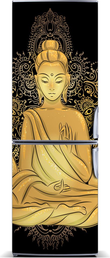 Tulup Kühlschrankdekoration - Magnetmatte - 60 cm x 180 cm - Magnet auf dem Kühlschrank - Buddha Mandala