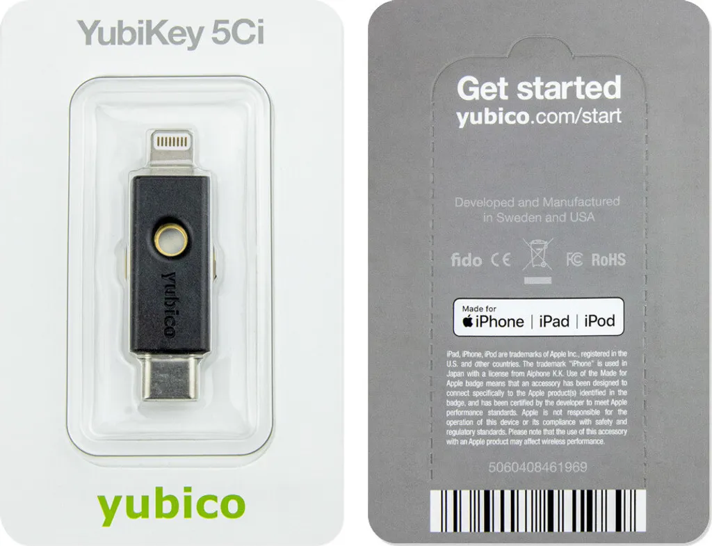 Clé de Sécurité USB-C et Lightning pour iPhone et MacBook Yubikey 5Ci Pro - 4