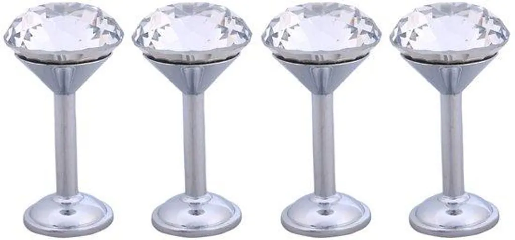 Crochet Rideau Diamant Argenté 40mm en Cristal de Haute Transparence