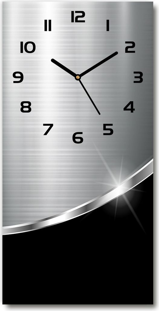 Wanduhr aus Glas – 30x60 cm - Glasbild - Glasuhr - Gehärtetes Glas -Metall Abstraktion