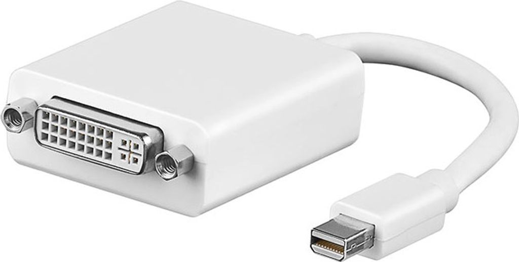 Wentronic Goobay mini DisplayPort zu DVI-D Adapterkabel 1.1, Mini DisplayPort-Stecker, Weiß, 0.1 m