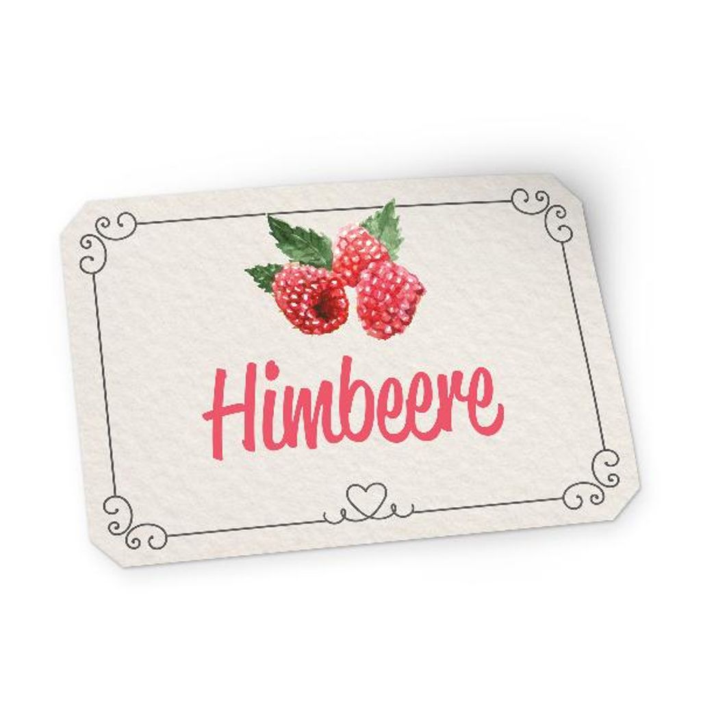 itenga 50 x Marmeladen Etikett Himbeere 4,5x3cm Landhausstil