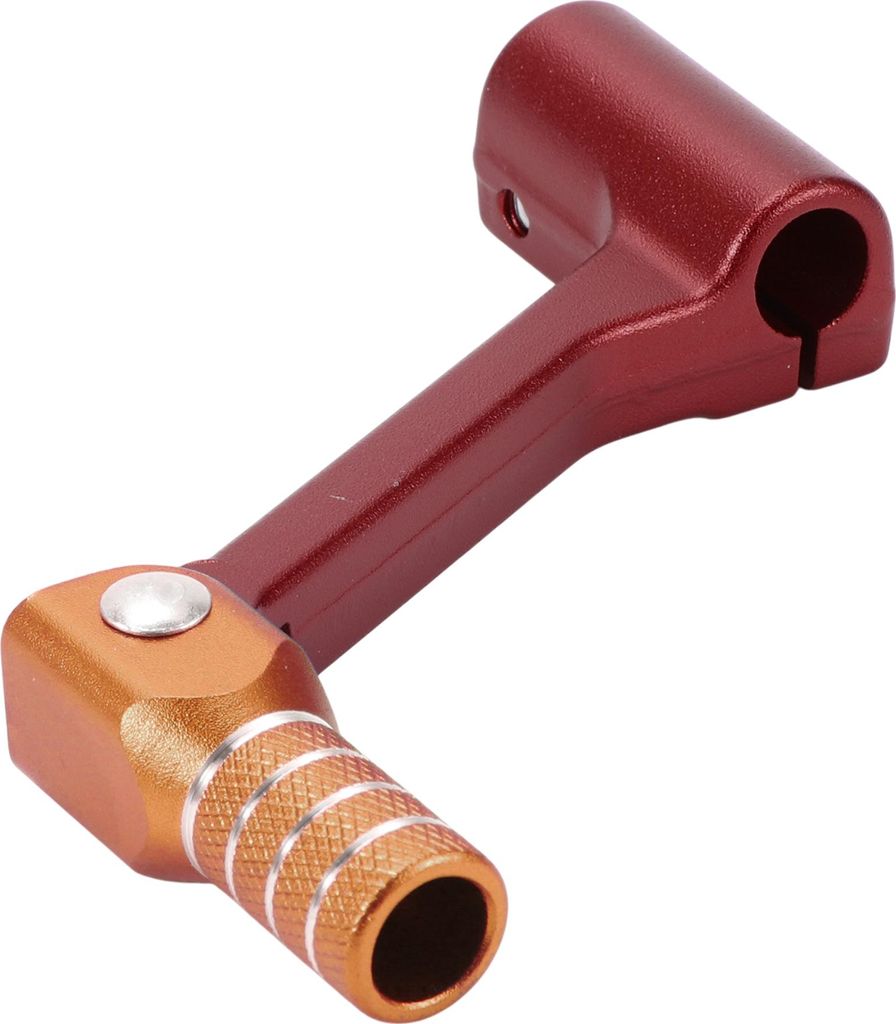 Klappbarer Motorrad-Gangschalthebel für Bosuer Cheetah Aluminiumlegierung Pedal Schalthebelarm Rot Orange mit Silberring