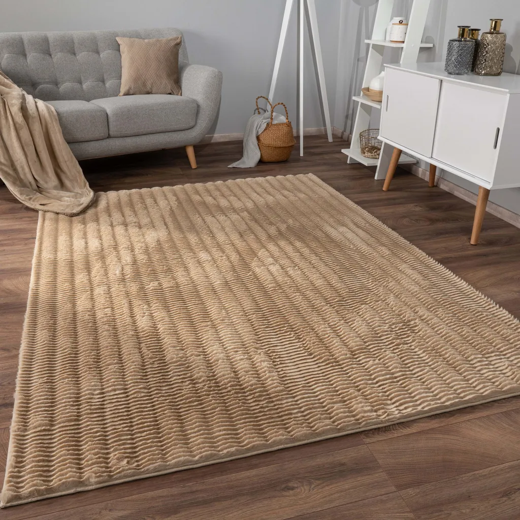 Tapis Anti-Froid Grand Format 200x280 cm Salon Fourrure Épaisse et 3D
